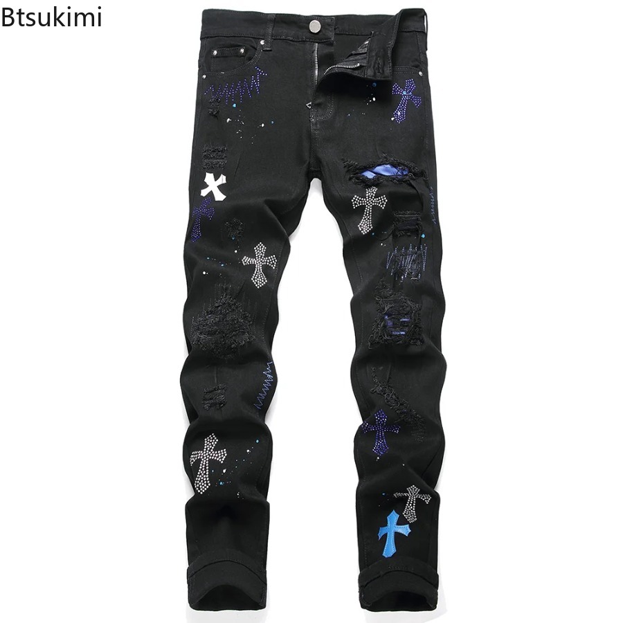 Men'S Fashion Nova Jeans - 2026 New Men's Fashion Crystal Cross