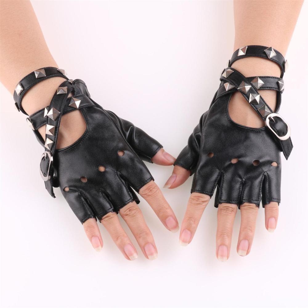 Driving Gloves Leather - Unisex Fingerless Driving PU Leather Gloves
