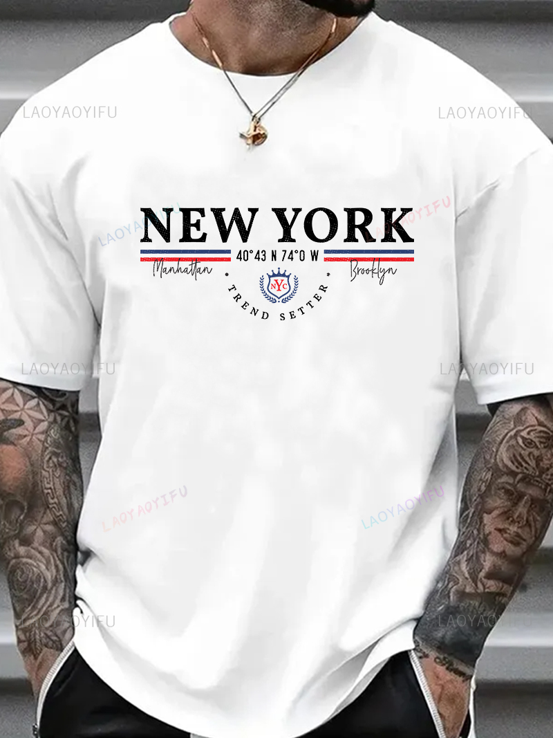Men'S Fashion New York - New York Letter Graphic Tee Unisex