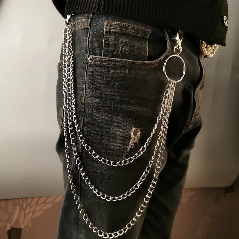 Men Fashion Rave - Layer Metal Belt Chain Punk Hook