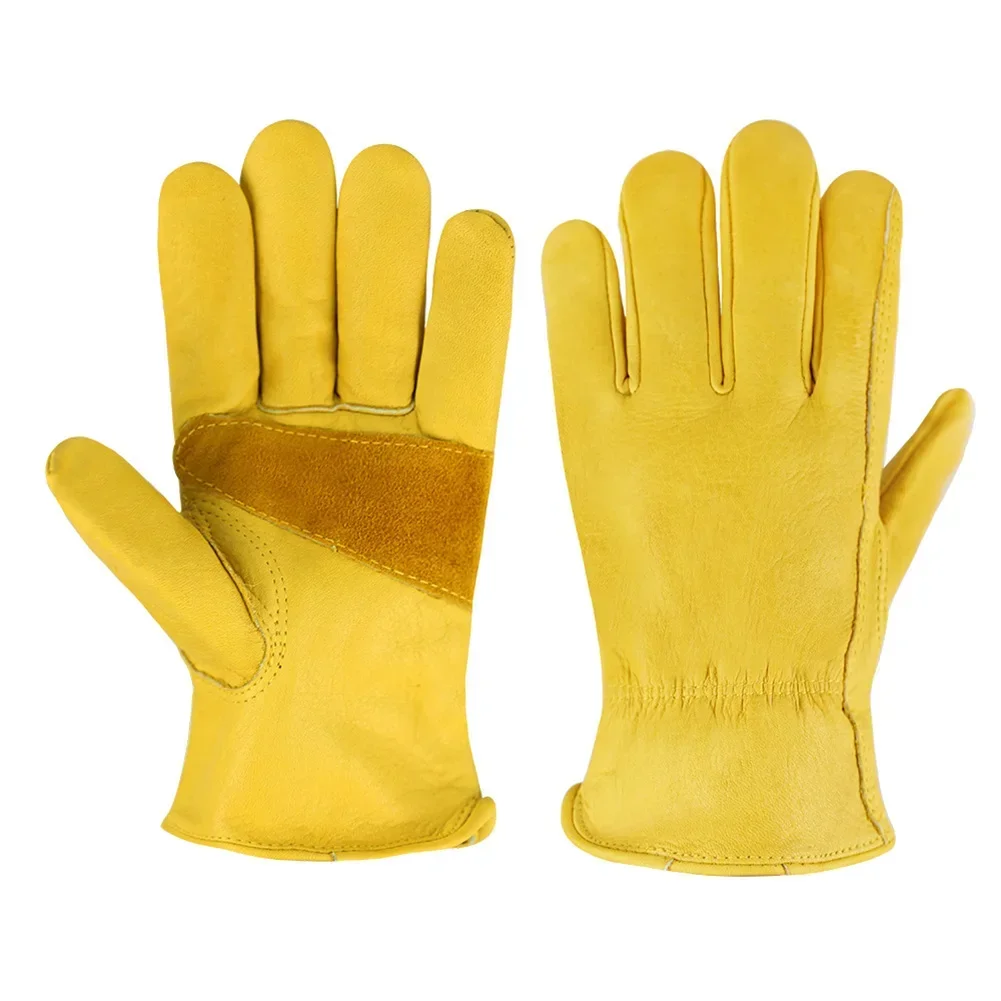 Driving Gloves Leather - Leather Work Safe Gloves for Garden