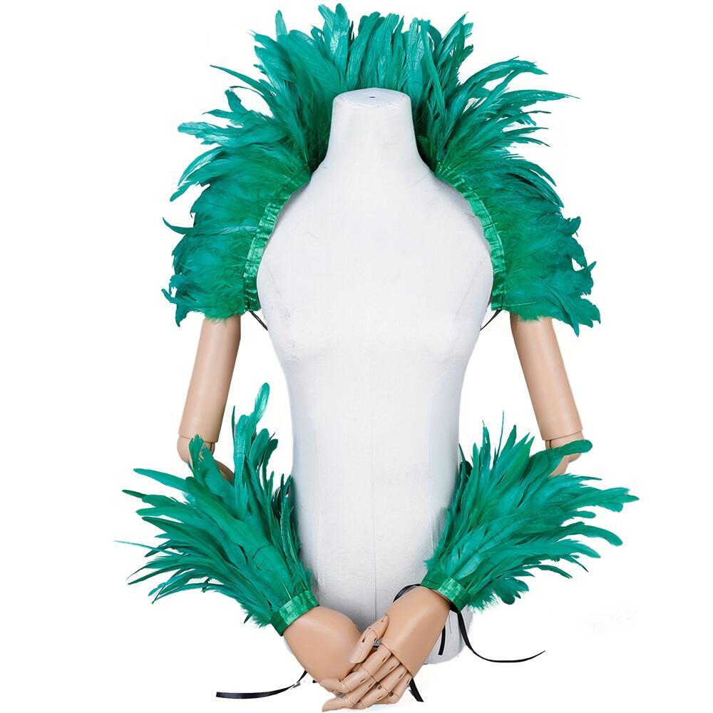 Men Fashion Rave - Elegant Red Feathers Women's Shawl for