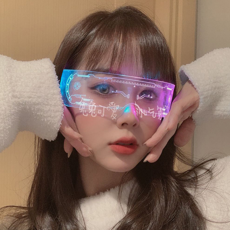 LED Luminous Colorful Sunglass - Men Fashion Rave 评论和价格
