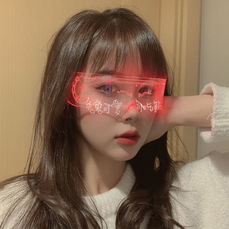 LED Luminous Colorful Sunglass - Men Fashion Rave 评论和价格
