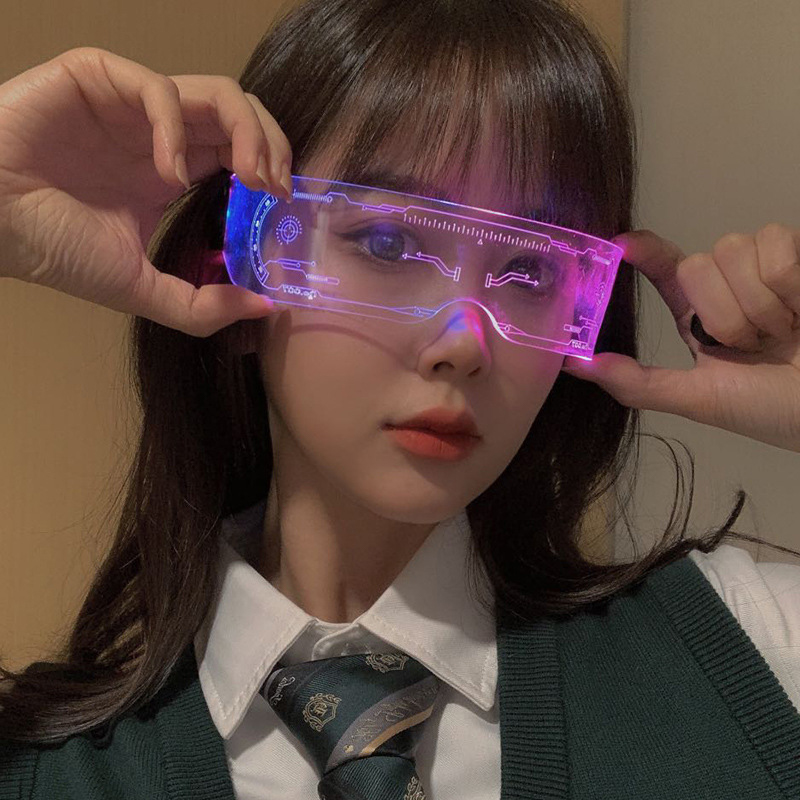 LED Luminous Colorful Sunglass - Men Fashion Rave 评论和价格