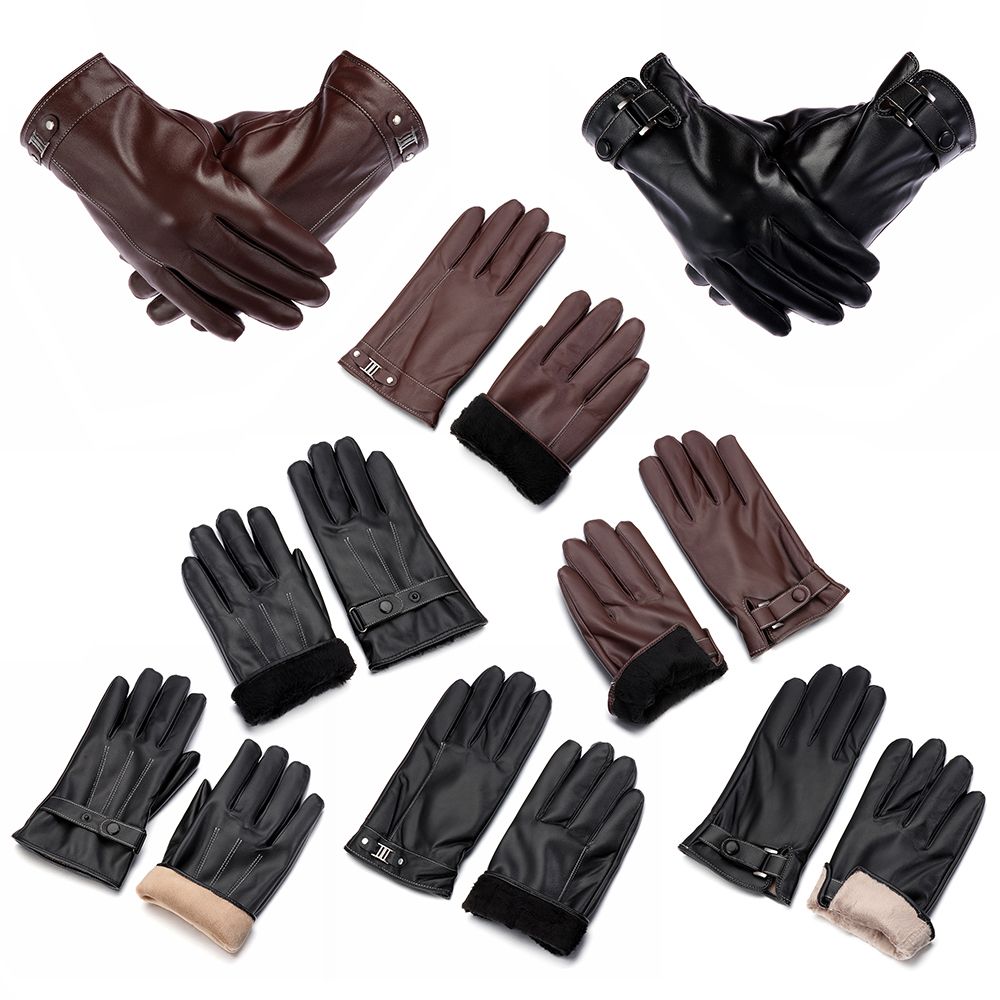 Men's Fleece Thermal Leather G - Driving Gloves Leather 评论和价格