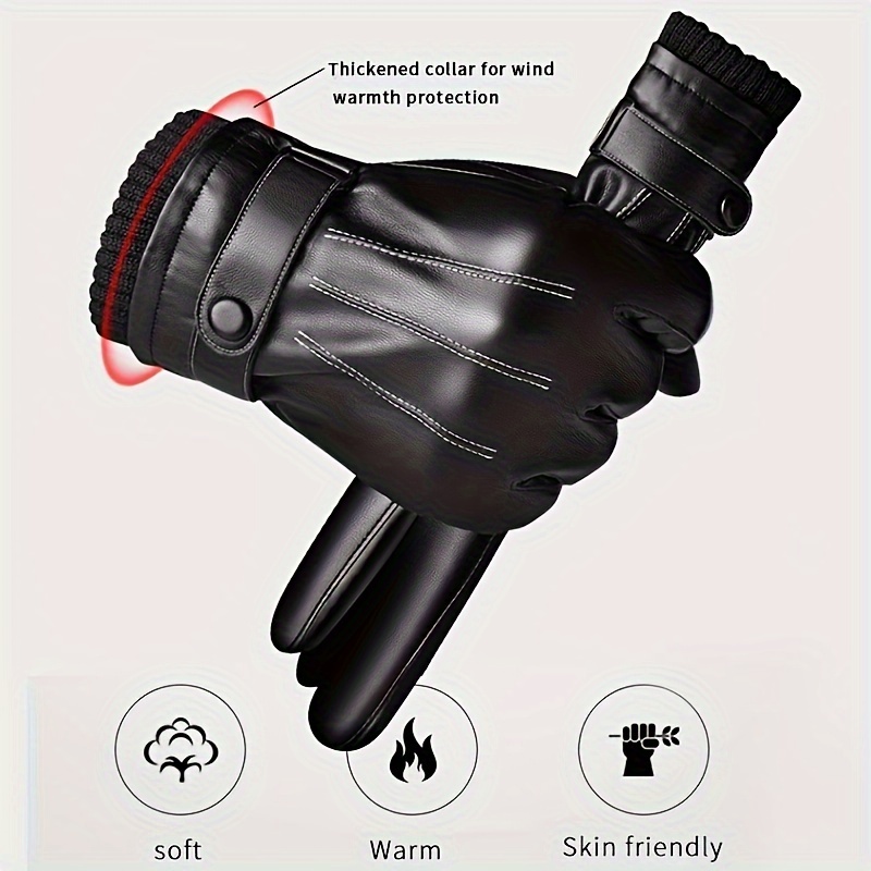 1Pair Winter Gloves Warm Drivi - Driving Gloves Leather 评论和价格