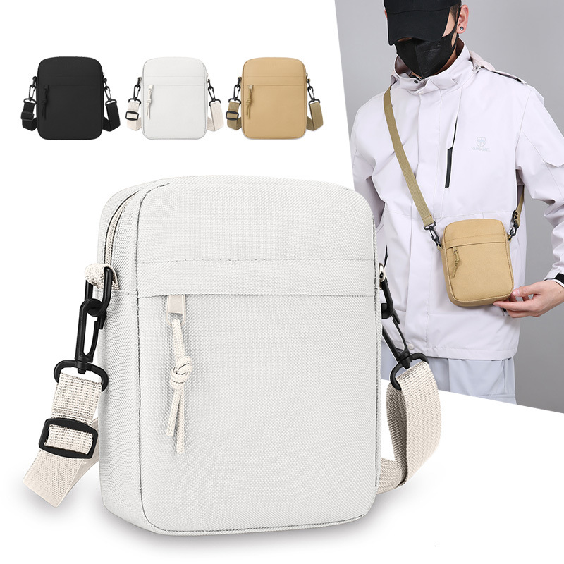 Simple Solid Color Canvas mini - Crossbody Bag Men 评论和价格