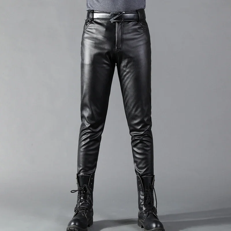 Men's Leather Pants Skinny Fit - Men Fashion Rave 评论和价格