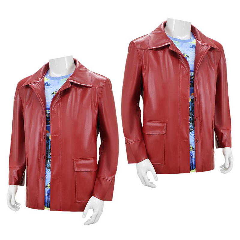 Men Red Leather Jacket Fight C - Men Fashion Rave 评论和价格