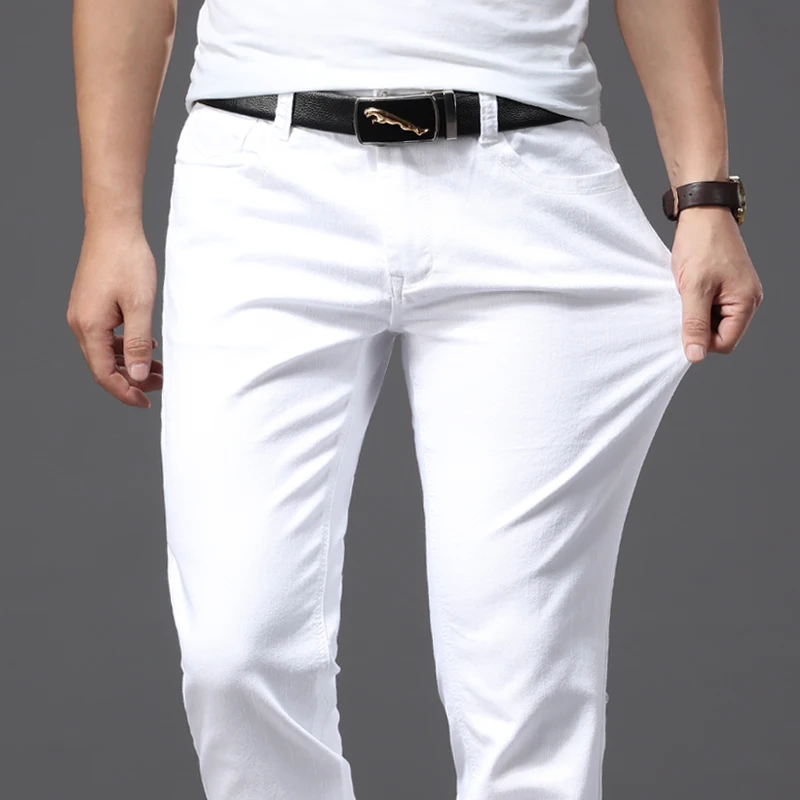 Men Slim White Jeans New Elast - Men'S Fashion Nova Jeans 评论和价格