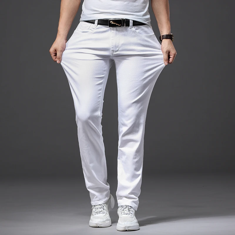 Men Slim White Jeans New Elast - Men'S Fashion Nova Jeans 评论和价格