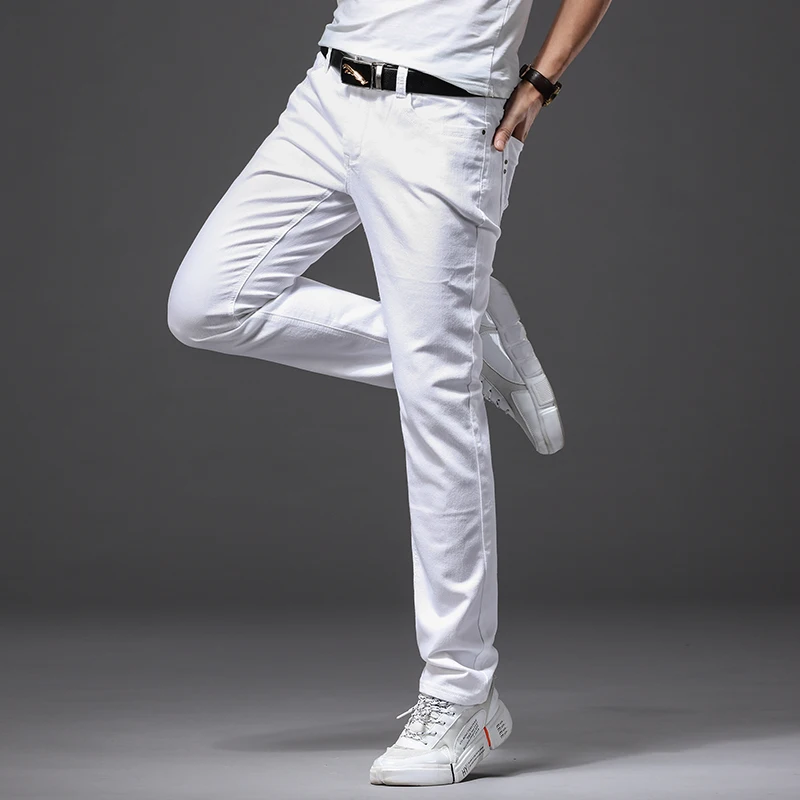 Men Slim White Jeans New Elast - Men'S Fashion Nova Jeans 评论和价格