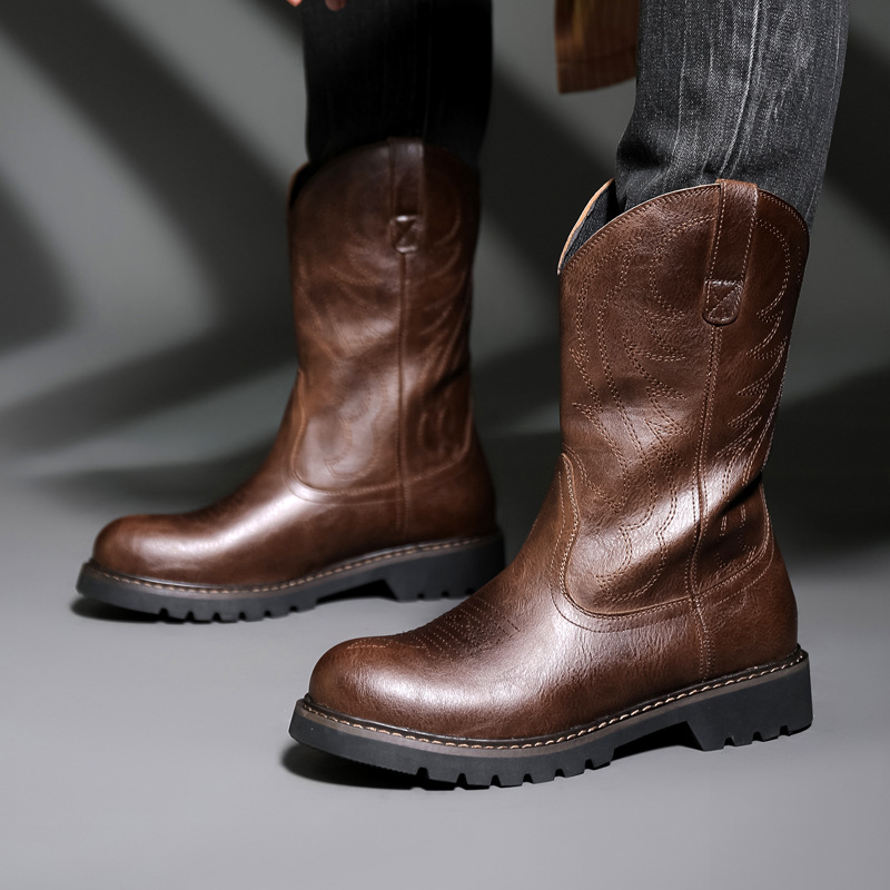Fashion Mens Cowboy Boots New  - Mens Fashion Zapatos 评论和价格
