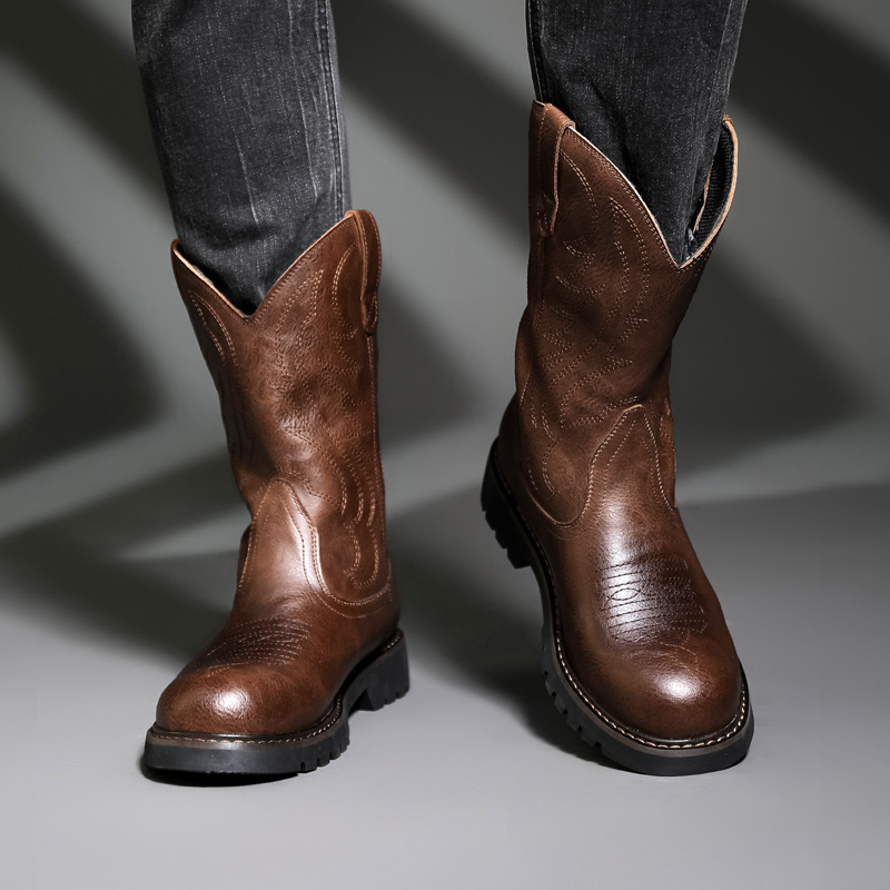 Fashion Mens Cowboy Boots New  - Mens Fashion Zapatos 评论和价格