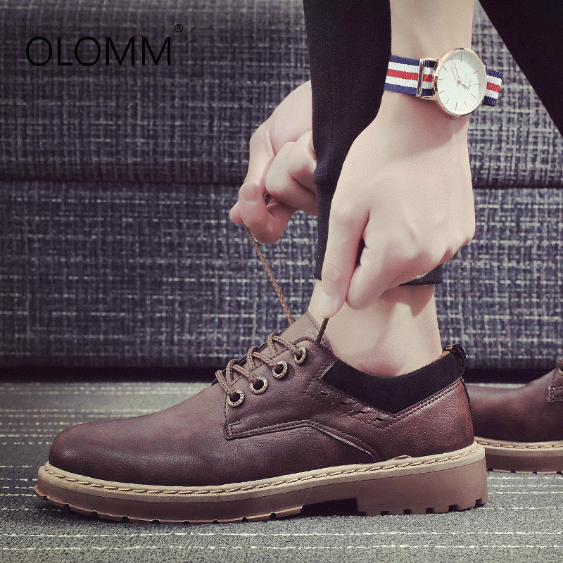 Fashion Retro Leather Men's Sh - Mens Fashion Zapatos 评论和价格