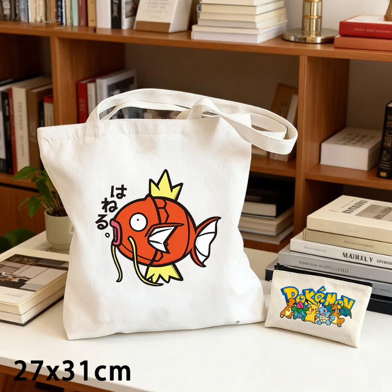 2PCS Pokemoned Canvas Bag and  - Crossbody Bag Men 评论和价格