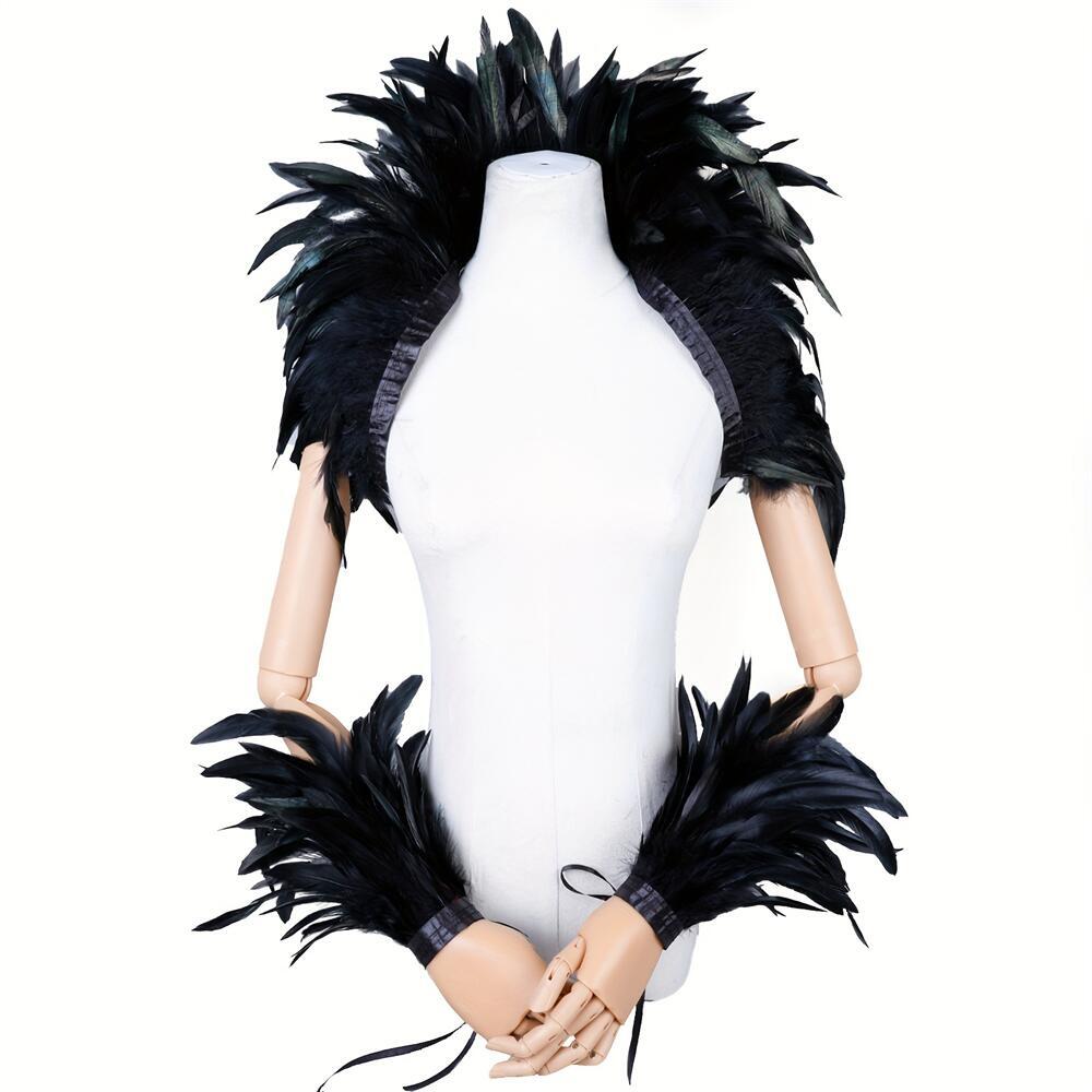 Elegant Red Feathers Women's S - Men Fashion Rave 评论和价格