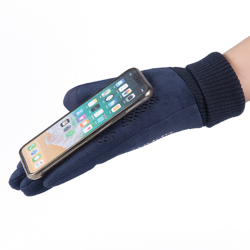 Men Winter Suede Leather Plush - Driving Gloves Leather 评论和价格
