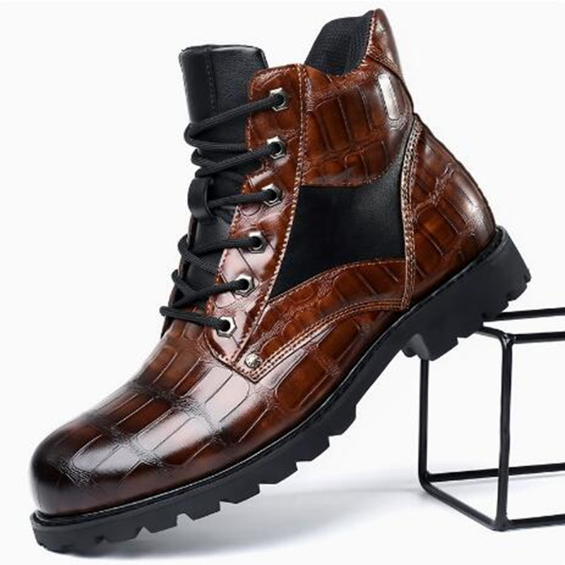 Brand Men Boots Grid Pattern S - Mens Fashion Zapatos 评论和价格